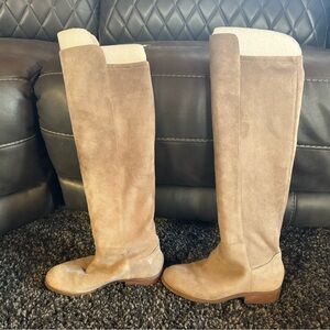 Sole Society Suede Over the Knee Tan Boots